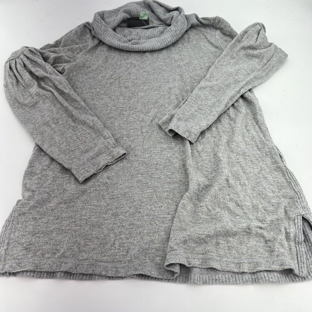 Saturday Sunday Women’s Gray Metallic Striped Turtleneck Sweater S